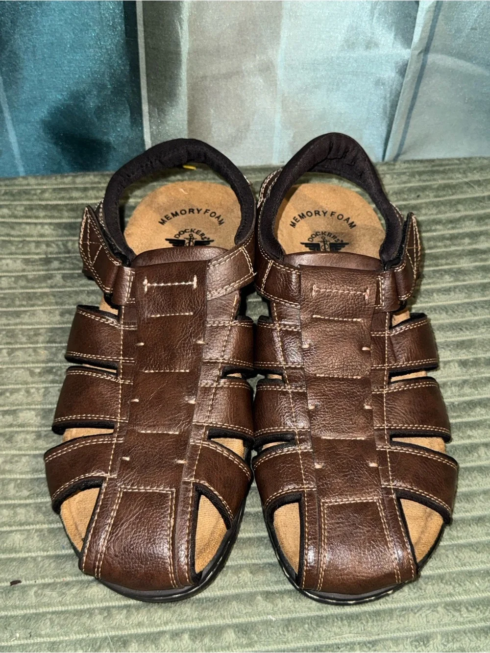 Dockers Men's Brown Leather Fisherman-Style Sandals